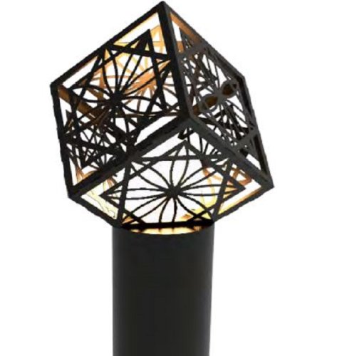 Светильник садово-парковый SCULPTURE-CUBE Комлед 220В Е14 IP54 215х215х800мм картинка 